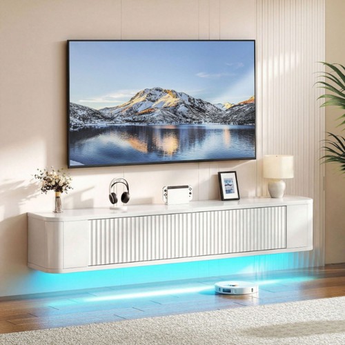 White gloss floating stand - gloss,