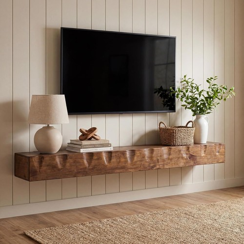 Solid wood floating tv - solid,