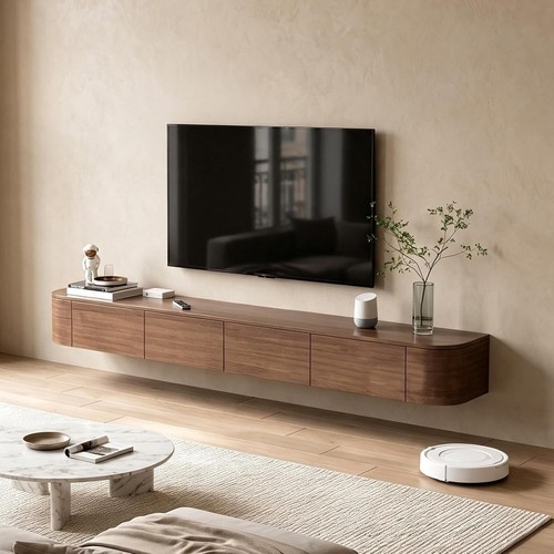 Solid wood floating unit - wood, tv