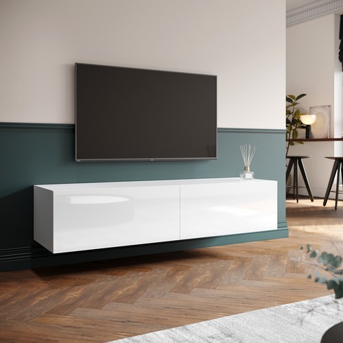 White floating unit cabinet - floating, tv