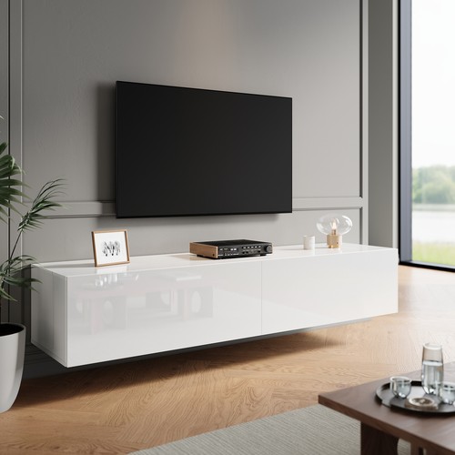 160cm white floating unit - 160cm,